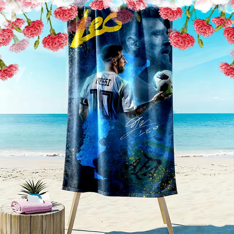 Lionel Messi: Asciugamano da spiaggia Legend Field Asciugamano da spiaggia per foto di vacanza morbido per nuoto asciugatura rapida asciugamano da nuoto Asciugamano per piscina all'aperto Comfort