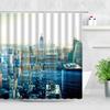 Black White New York City Scenery Shower Curtains Set 3D Building Home Wall Backdrop Decor Nordic Polyester Bathroom Bath Screen
