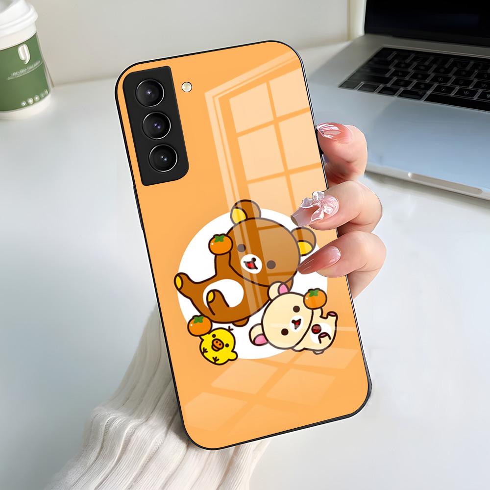 

Cute R-RilakkumaS Phone Case For Samsung A56 A36 A26 A16 A15 A25 A35 A55 A14 A34 A24 A54 Glass Case Samsung A15