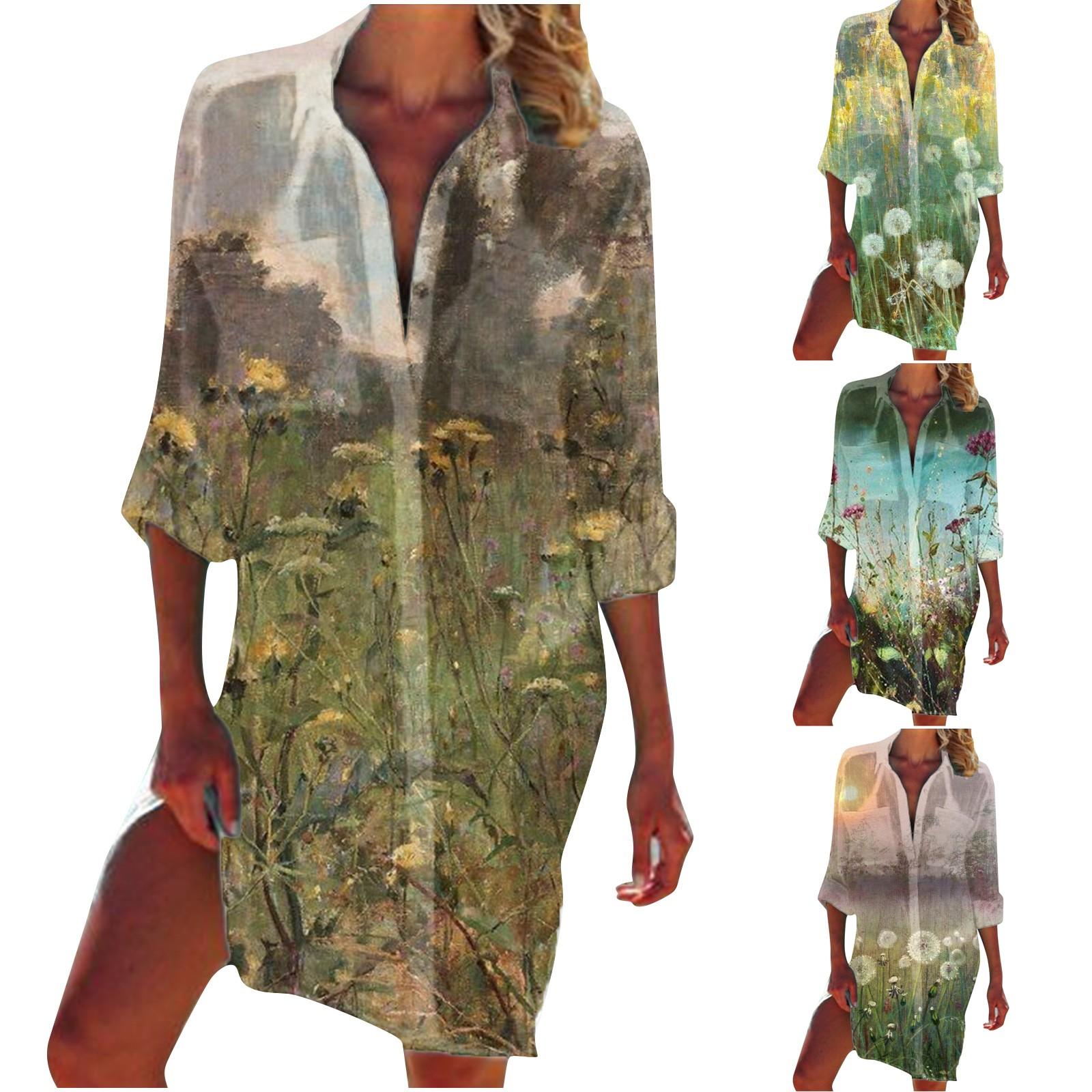 

Мода Женщины Весна И Лето V-образный вырез Длинный рукав Оверсайз Клетчатые Повседневные Топы Рубашка