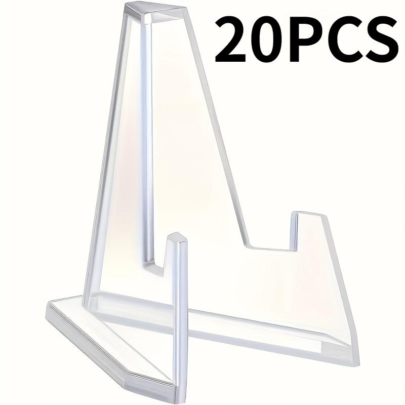 30PCS Clear Acrylic Coin Display Stand Triangular Idol Card Picture Holder Mini Easel Rack Medal Photo Display Stand Organizer