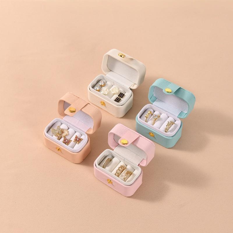 Mini Jewelry Storage Organizer Box Ring Earring Storage Box Portable Travel Handheld Small Jewelry Box Case