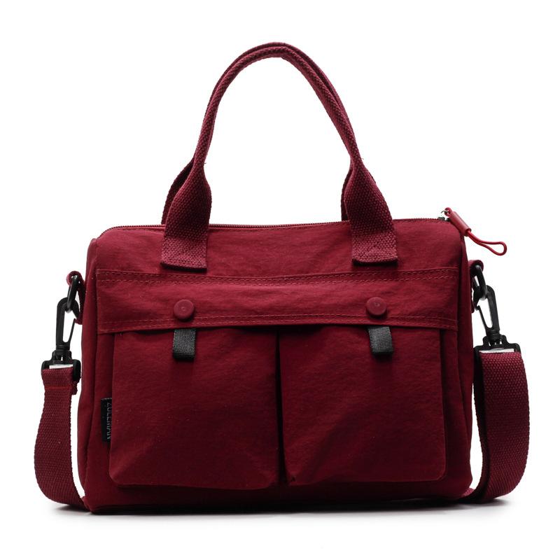 

2025 spring new Korean version casual solid color tote bag large-capacity commuting class bag oblique span portable canvas bag