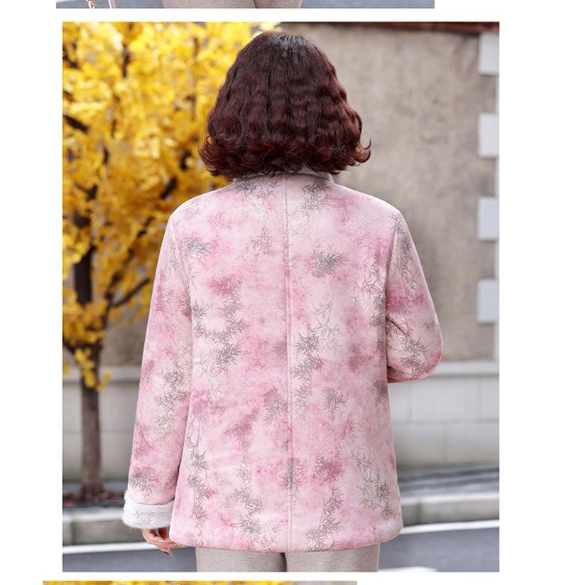 2025 Stylish Printed Fur Collar Winter Jacket for Middle-aged & Elderly Women