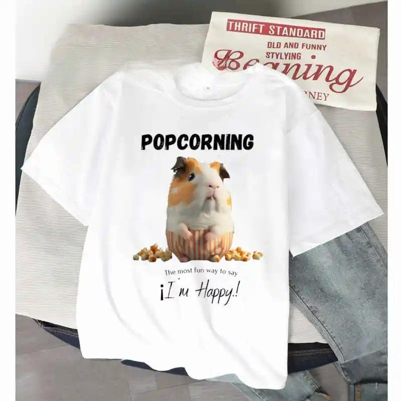Womens Funny T Shirt Guinea Pig Summer Short Sleeves 2026 Harajuku Kawaii Animals Holiday TShirt Female Fashion Spring Tops