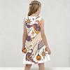 Little Girls Round Neck Sleeveless A Line Flared Dress Halloween Cartoon Lamb Printed