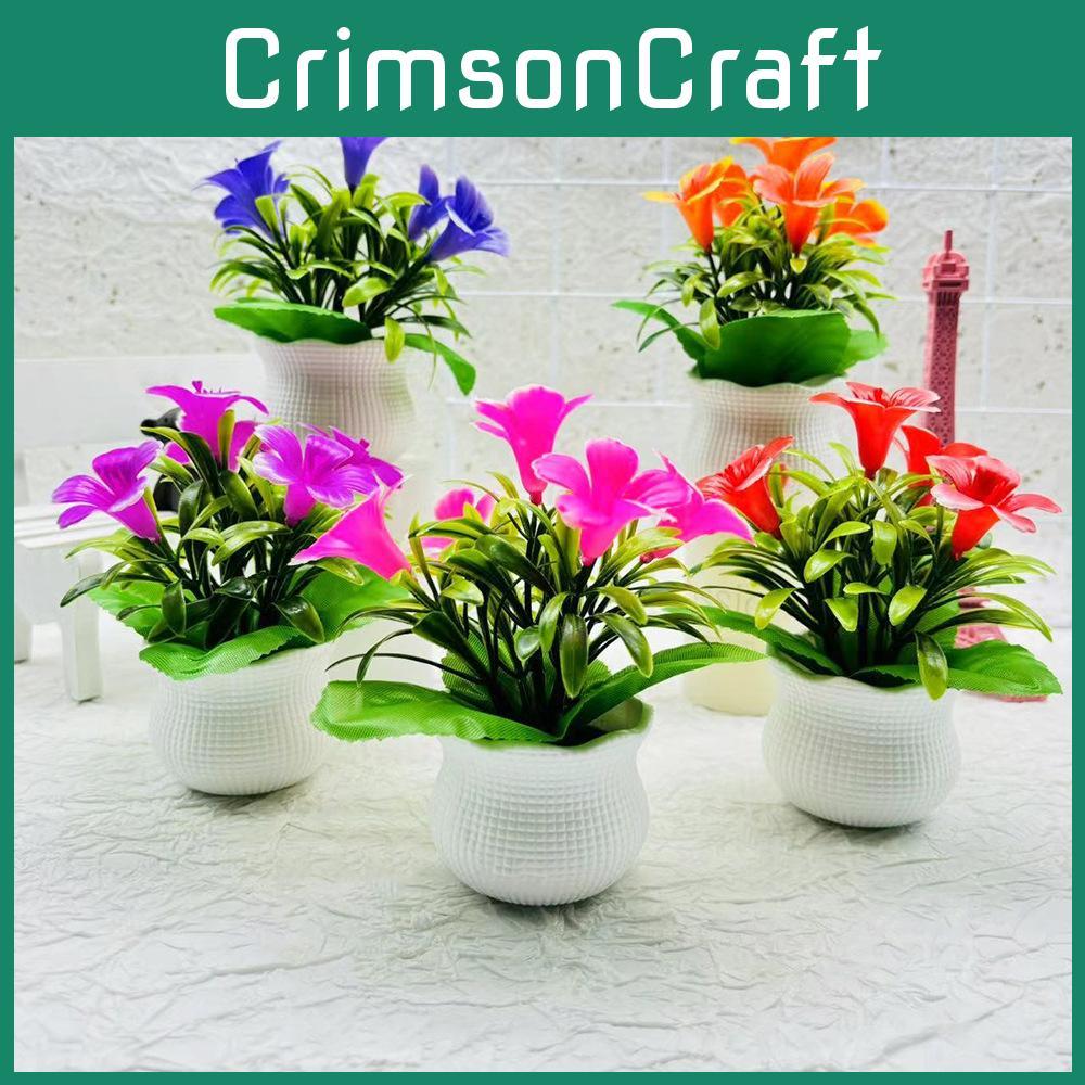 Artificial Lily Green Plant Potted Plant For Office Workspace And Living Room