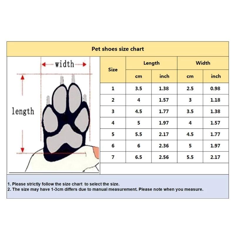 4pcs/set Waterproof Winter Pet Dog Shoes Anti-slip Rain Snow Boots Warm For Smal
