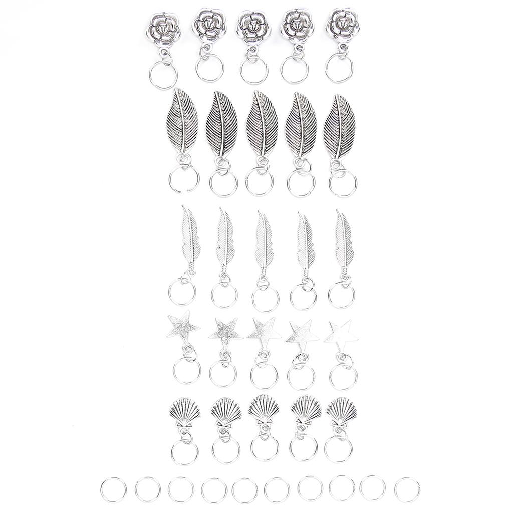 Leaf Shell Star Pattern Dreadlocks Hair Rings Braiding Hair Rings Hair Decoration Accessory