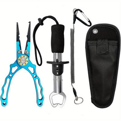 Fishing Pliers Plus Fish Gripper Multi-Functional Fishing Gear Fishing Line Cutter Fish Hook Remover for Both Salt Water and Fresh Water