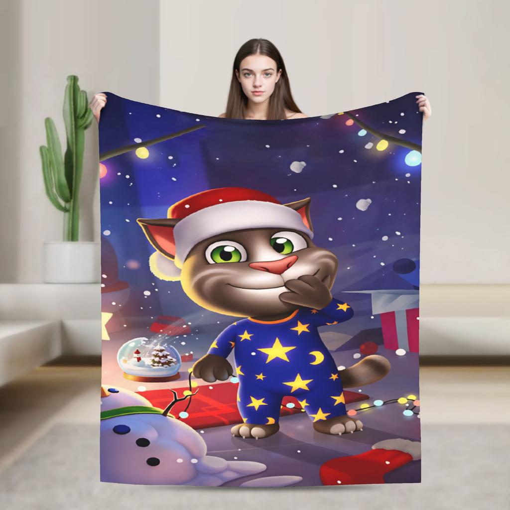 Coperta Gioco T-Talking T-Tom E F-Friends Morbida Stampa Peluche Coperta Plaid Per Divano Poltrona Letto Copriletto da Viaggio Copriletto