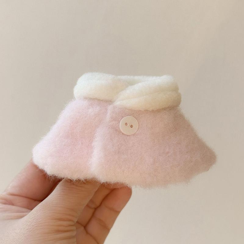 17Cm Păpușă Pluș Haine Macaron Șezând Petrecere Crăciun Pelerină Carouri Haine V2 Haine Costume de Crăciun