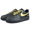 Nike Air Force 1 Abrasion Resistant Low top Skateboard Shoes Unisex Black Gold CW2288-001(Team40-)