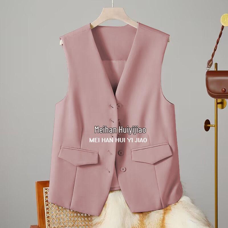 Korean Style Trendy Women's Sleeveless Vest Suit Jacket
