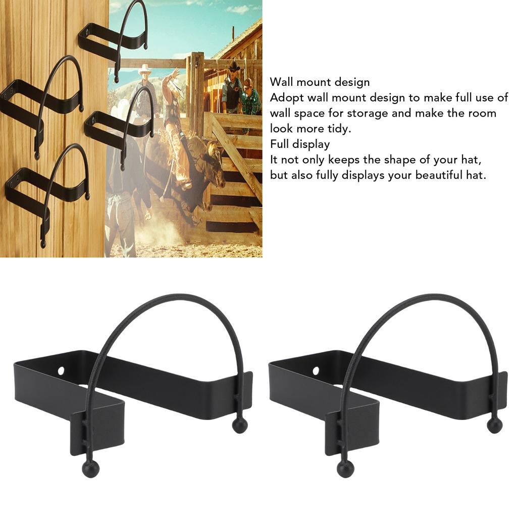 Cowboy Hat Rack Rustic Carbon Steel Space Saving Wall Mount Cowboy Hat Hanger for Home