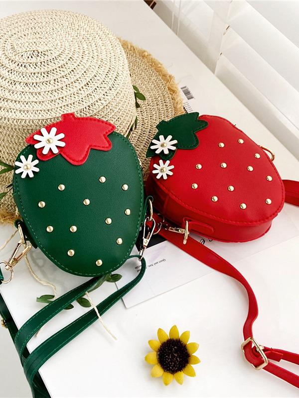 2025 Summer Korean-Style Girls' Crossbody Bag - Cute Strawberry Fashion Accessory for Little Girls