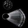 50 Pcs Fan Style Clear Nail Swatches Sticks Nail Art Accessories for Gel Polish Display and Easy Color Comparison