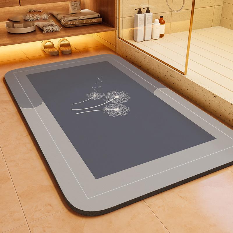 Simple Diatom Mud Mat Bathroom Moisture-wicking Slip-resistant Mat Toilet Door Toilet Washbasin Foot Mat Durable