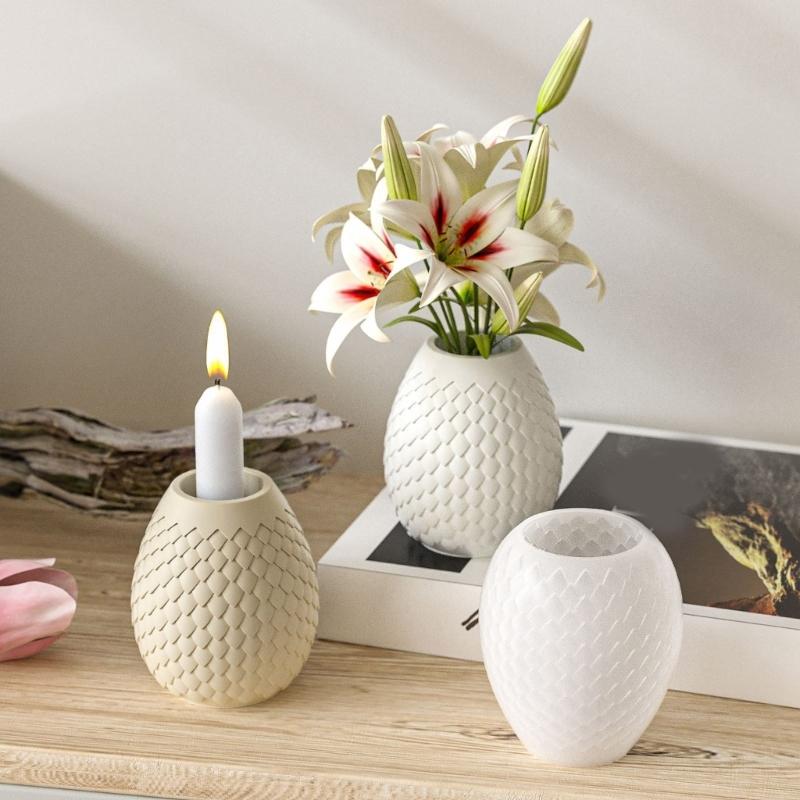 Dragon's Egg/Striped Mold for Flower Vase Home Decoration Making Mould High Temperature Resistant Silicone Jewelry Mold