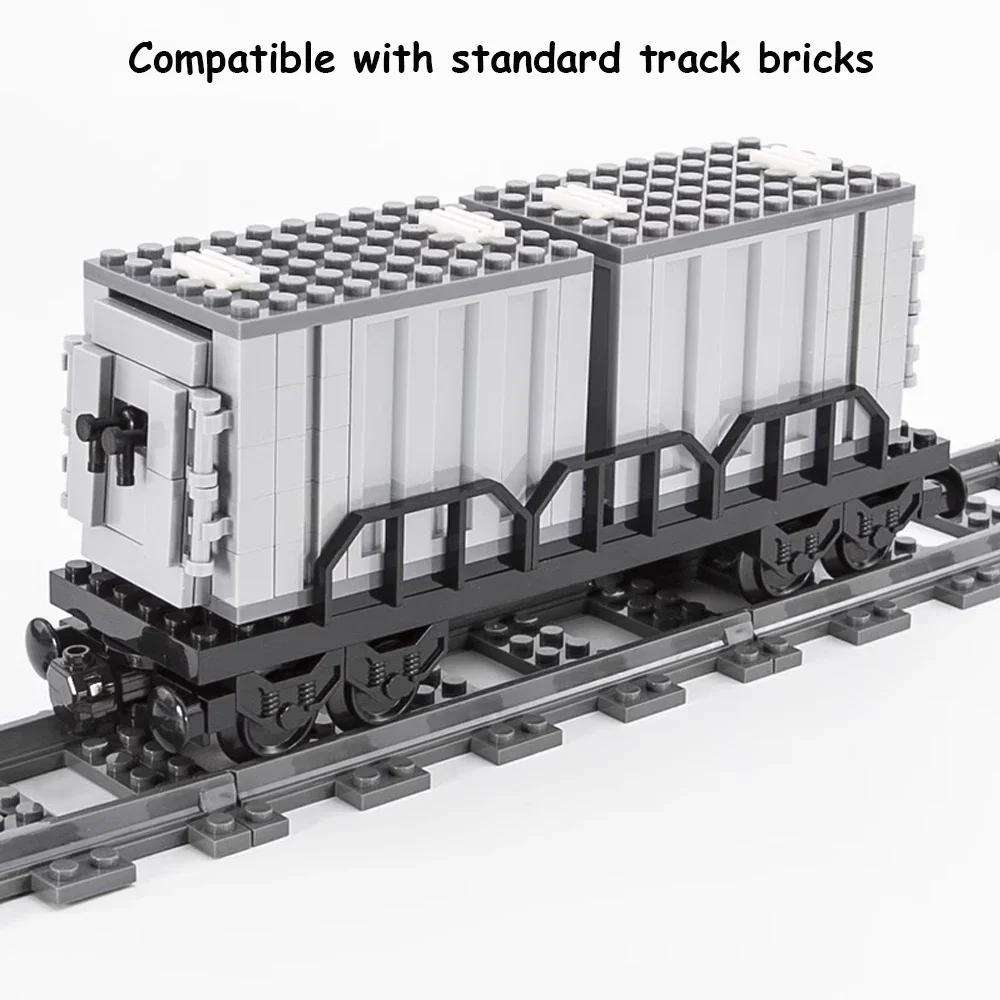 Creative MOC Building Blocks for Kids, City Tank, Car Train, Freight Train, Firewood, Railway, Express Bus