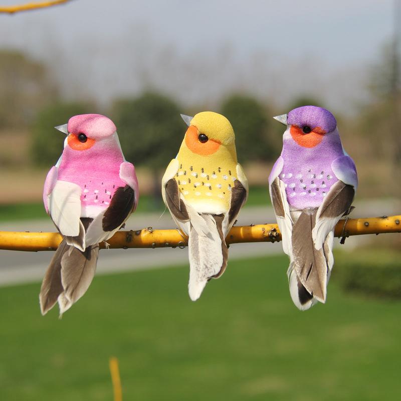 1pcs Cute Artificial Birds Fake Foam Animal Simulation Birds Models Tit DIY Craft Home Garden Ornament Decoration