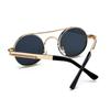 Runde, randlose Steampunk-Sonnenbrille aus Metall