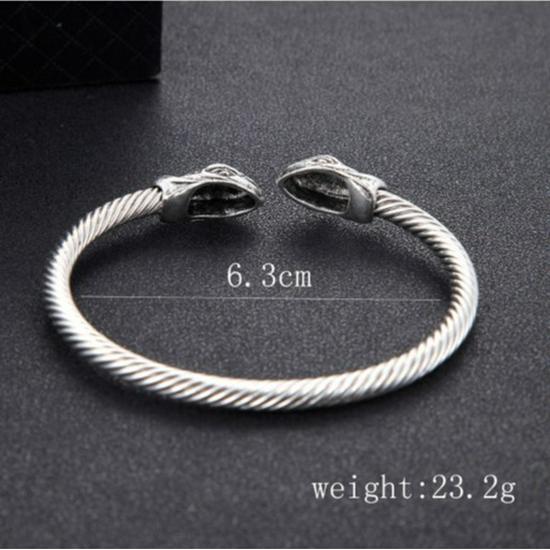 Stylish Retro Men's Auspicious Snake Open Bracelet
