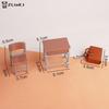 3/6 Stück 1/12 Puppenhaus Miniatur Klassenzimmer Rucksack Ornamente Freizeit Vintage Mini Schreibtisch Simulation Schultaschen Möbelmodell
