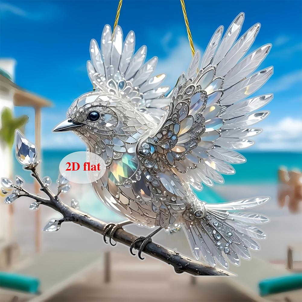 1/2/3PCS Hanging Acrylic Bird Pendant Ornament Dream Suncatchers Window Stained Birds Hummingbird Stained Window Hanging Crafts