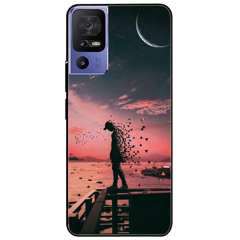 For TCL 40 SE Case 2023 Soft Silicone Protective Black Tiger Lion Funda Coque for TCL 40SE Covers TPU Bumper for TCL40se Paras