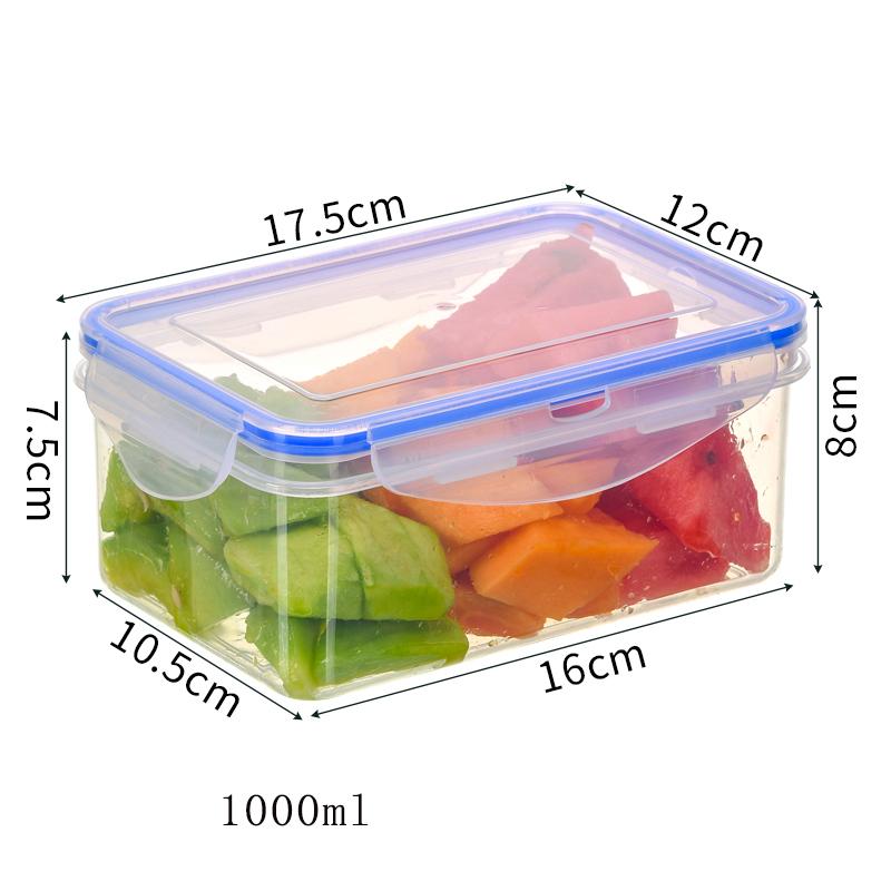 Kitchen Refrigerator Rectangle Transparent Crisper Microwave Heat-resistant Plastic Lunch Boxes Fruit Vegetables Sealed box
