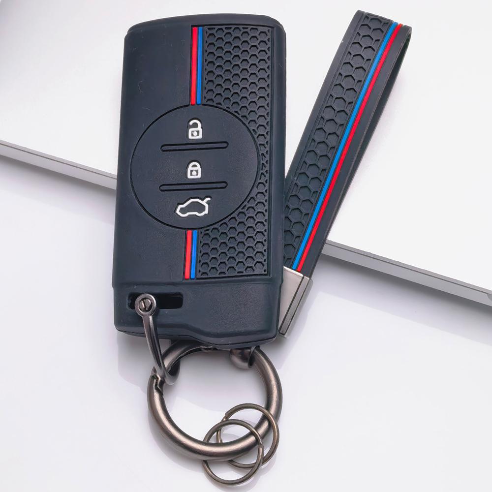 Honeycomb Car Key Cover for Chery Tiggo 2 Tiggo 3X Tiggo 4 Tiggo 5X Tiggo 7 Pro with Keychain Honeycomb Texture Racing Stripe Remote Key Protector