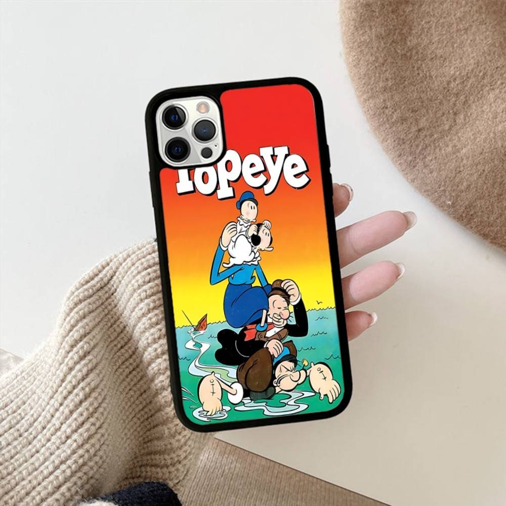 

Classic P-Popeye Comics Animation Phone Case For Iphone 11 12 13 14 15 Pro Max 17 16 Plus Hard PC+TPU Back Cover iPhone 12 pro
