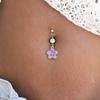 Süßer Sexy Bunter Blume Runde Zirkon Edelstahl Bauchnabelring für Damen Urlaubs Piercing Bauchnabelstecker Körperschmuck