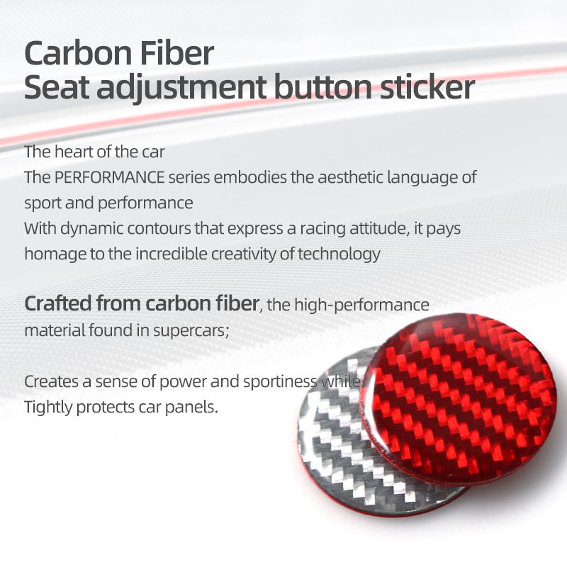 For Tesla Model 3 Model Y 2019-2026 Carbon Fiber Seat Adjustment Buttons Trim Protect Stickers Car Interior Tuning Accessories