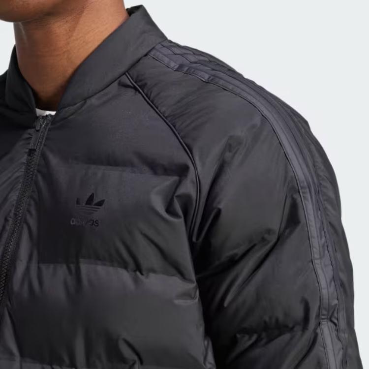 Adidas Originální SST Jednobarevný Vzor Loga Outdoorová Ležérní Sportovní Teplá Bunda na Zip se Stojáčkem Pánská Bunda Černá IZ1841