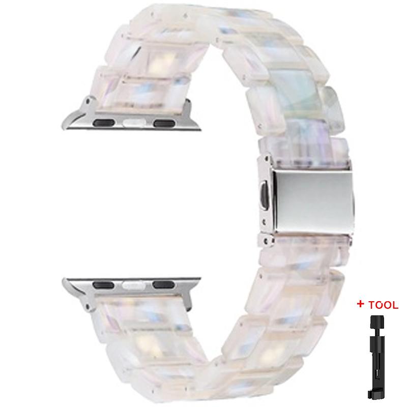 Resin Strap for Apple Watch Band 44mm 40mm 45mm 41mm 38mm 42mm Bracelet Correa iWatch Series 3 4 5 6 Se 7 Replacement Watchband