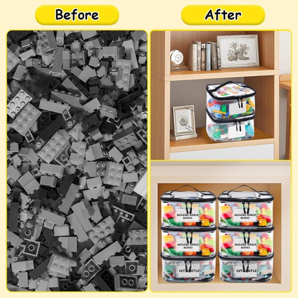 Manual Pocket Organizer Case Waterproof Storage Bucket New Toy Storage Bag  Building Blocks