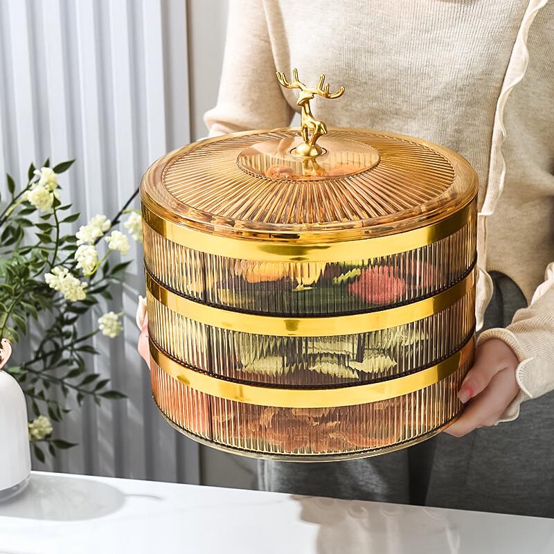 Three-Layer Transparent Candy & Dry Fruit Tray