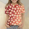 Kinder Blumenprint Rundhals Kurzarm Lässiges Lockeres T-Shirt Oberteil Geeignet für Tägliches Tragen und Outdoor-Aktivitäten