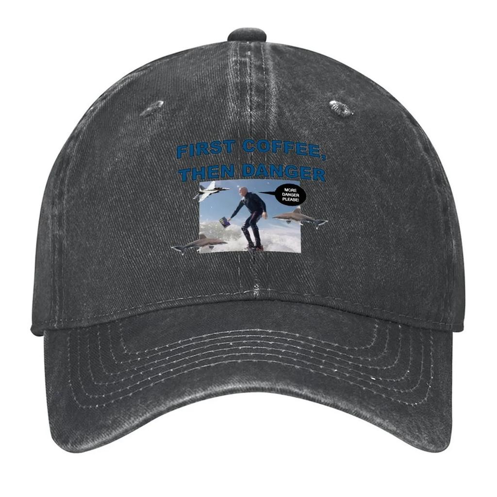 Surfing Coffee and Danger Baseball Cap birthday sun hat funny hat Designer Hat Women Hats Unisexs