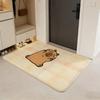 Anime C-capybara Floor Mat Flannel Door Mat Non-Slip Absorbent Washable Indoor Home Rug