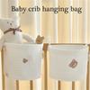 Baby Cot Hanging Storage Bag Bedside Hanging Storage Pocket Cotton Bag for Organizing Diapers & Toy Beside this crib