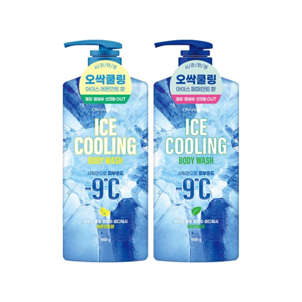 OntheBody [optional] Ice Cooling Glacier Water Body Wash 1000g X 2  Lemon Mint Scent pepperMint Scent Peppermint flavor 1000g x 2