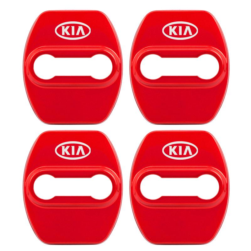 4 Stück 3 Typen Für Kia Rio Ceed Sportage Cerato Soul Autotür-Schlossabdeckung Aufkleber Metall-Emblem Abziehbild Auto-Tür-Styling