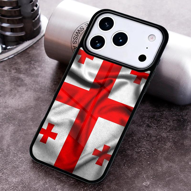 Georgia Flag Phone Case for iPhone 17 16 15 Pro Max Air 14 13 12 11 Plus Shockproof Cover