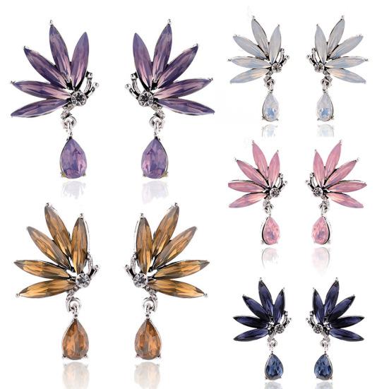 

1 пара женских серег-бабочек со стразами, подвески для ушей из искусственного хрусталя для вечеринки