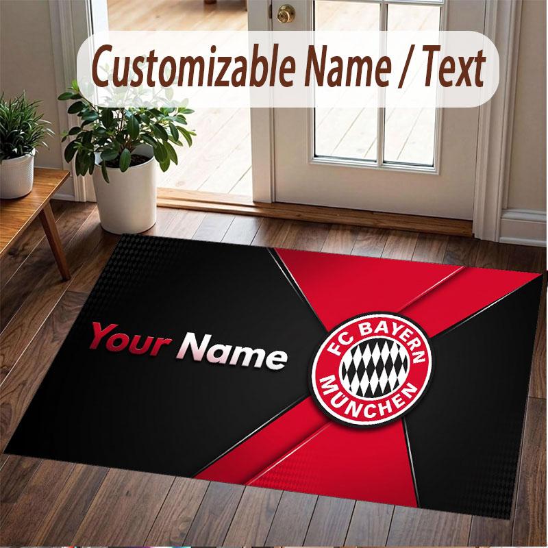 Custom Rug Bayern Munich Pattern Print Name Text Soft Non‑Slip Floor Carpet for Home Indoor Decoration