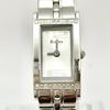 Used [New Battery] BULOVA Ladies Watch Rhinestone Rectangular Silver