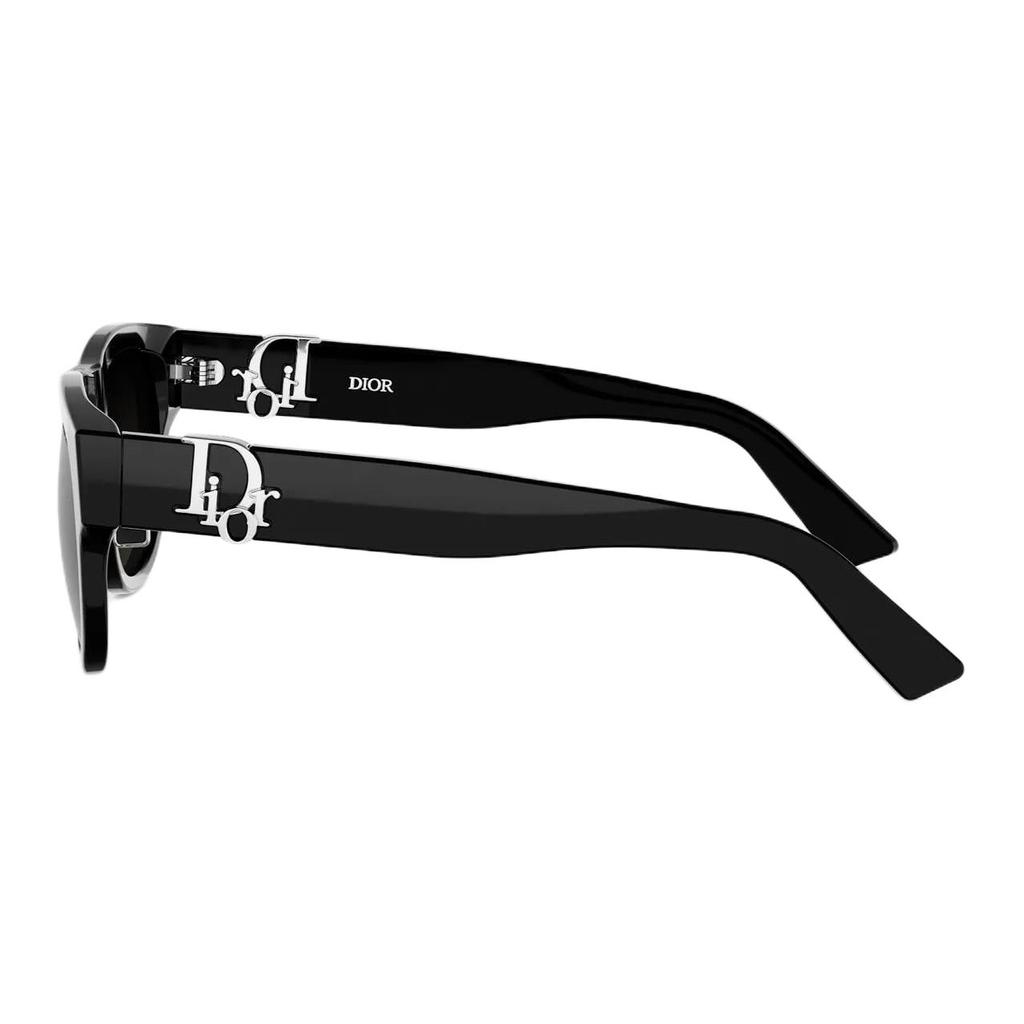 Dior Side Engraved Logo Irregular Shape Sunglasses Unisex Sunglasses Black DIOR-OBLIQUE-S4F-10A0